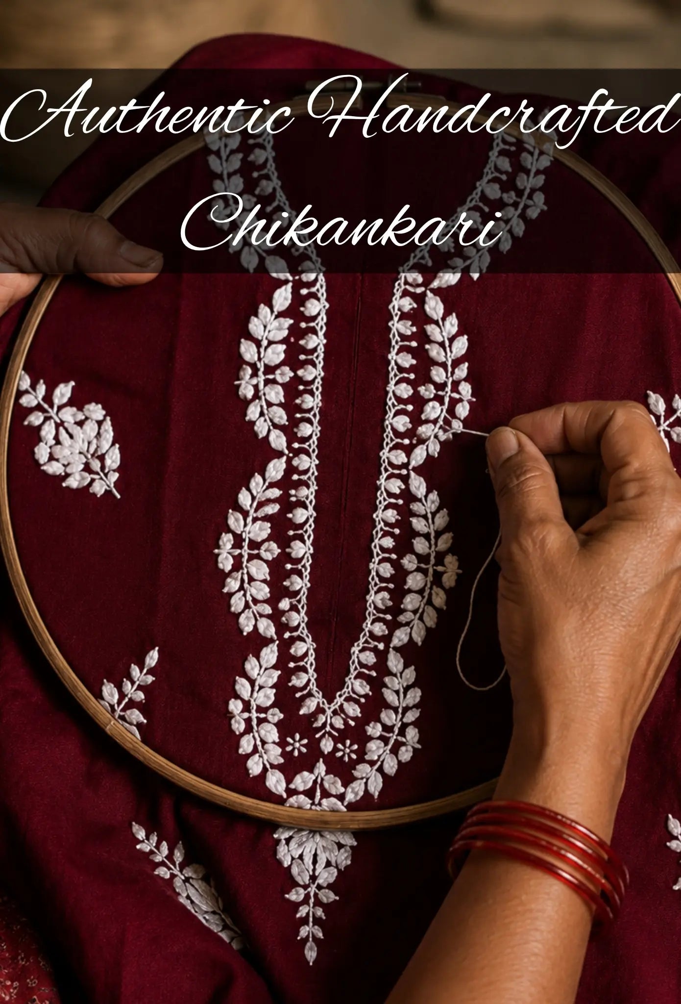 Naqsh Chikankari Hand Embroidered Kurta Trouser Set - Maroon