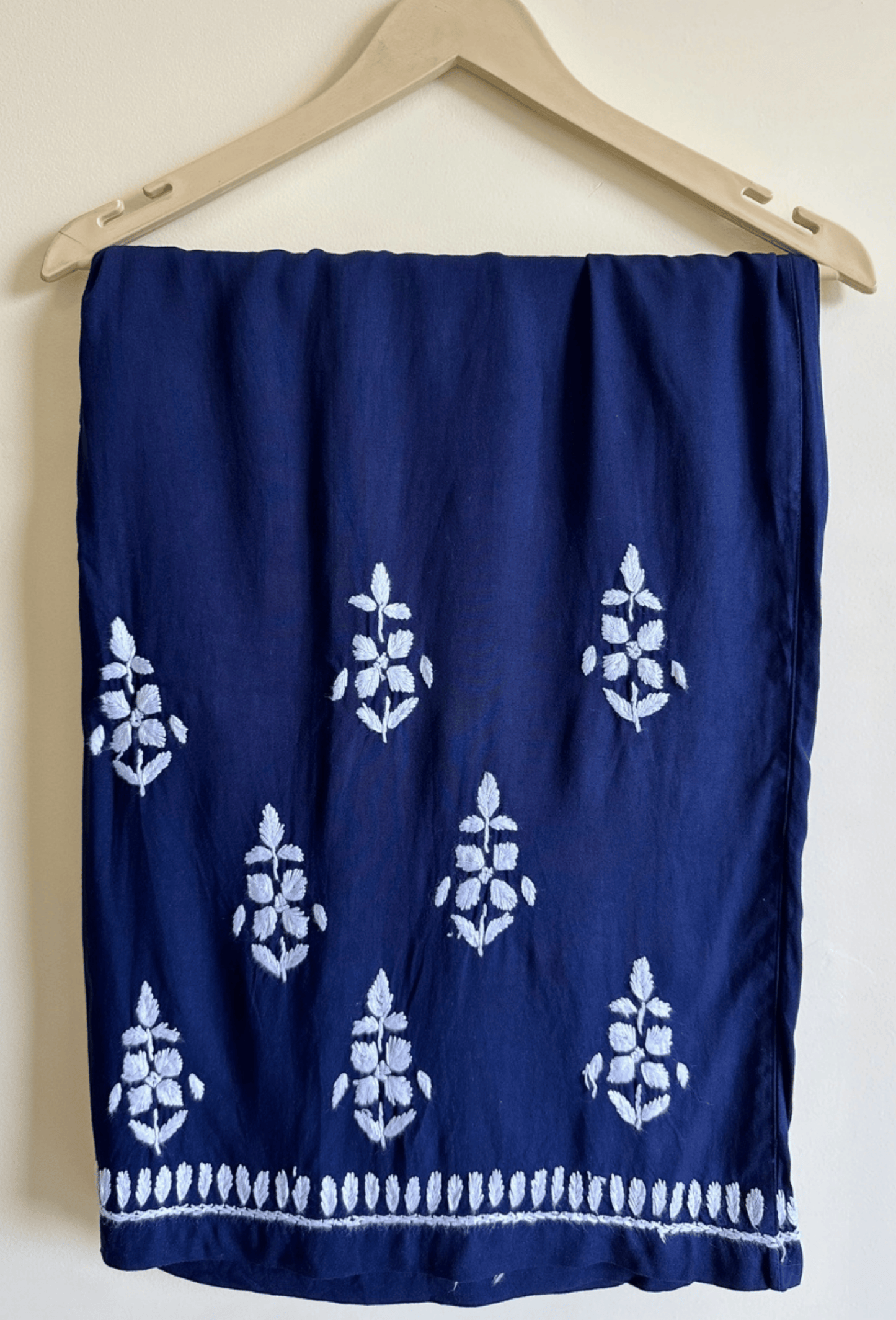Plus Size - Navy Blue - Flowy Cotton Kurta & Palazzo Set