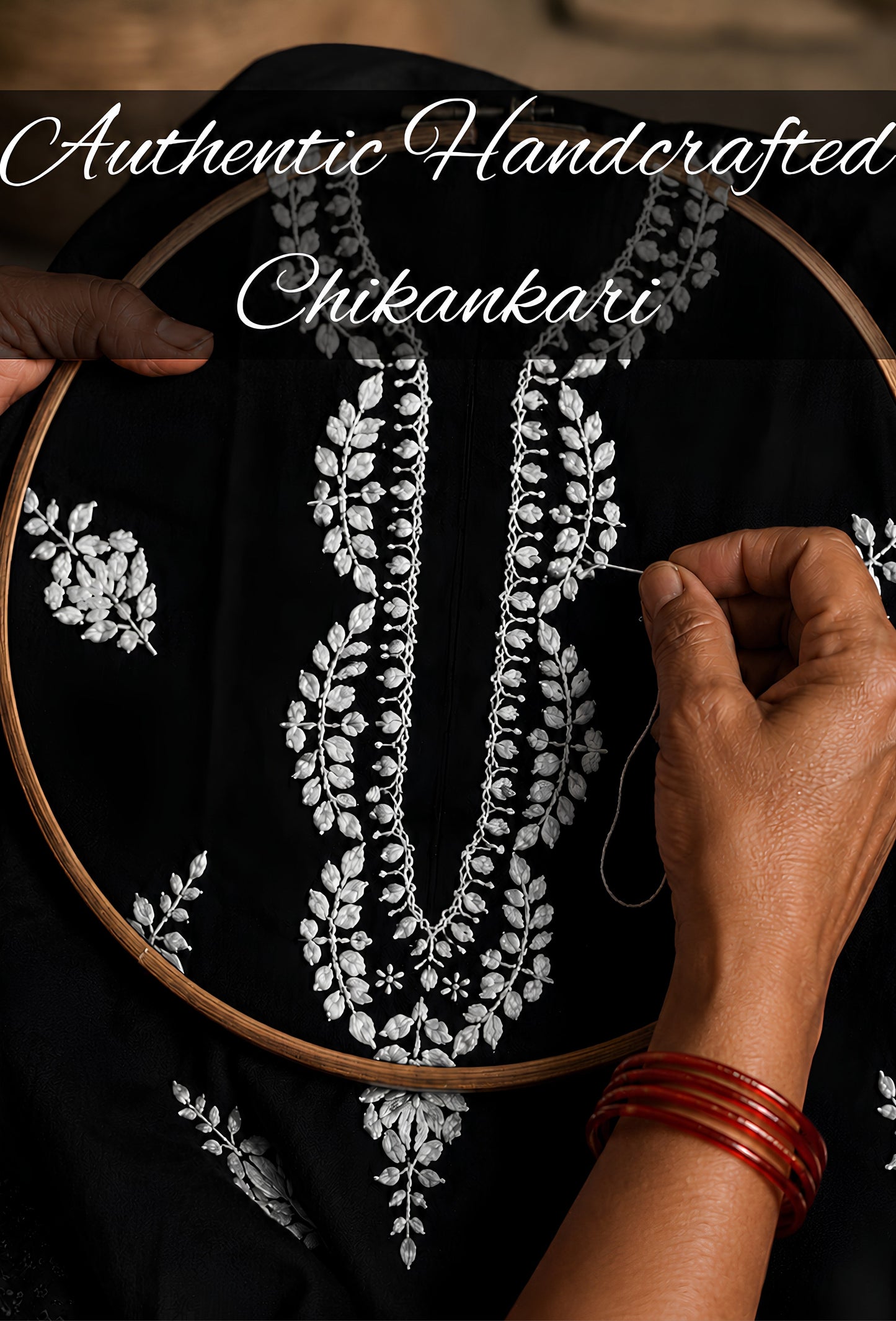 Naqsh Chikankari Hand Embroidered Kurta Trouser Set - Black